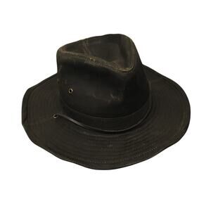 Vintage Dorfman Hat Co. Weathered Outback Hat Cotton-Polyester Sz Medium Brown